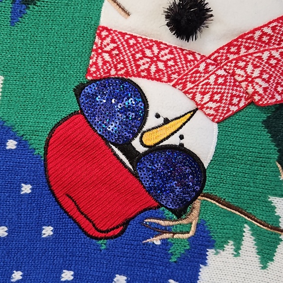 Ugly Christmas Sweater| Jolly Sweater| Snowman with Beer Mug Size M - Picture 4 of 7